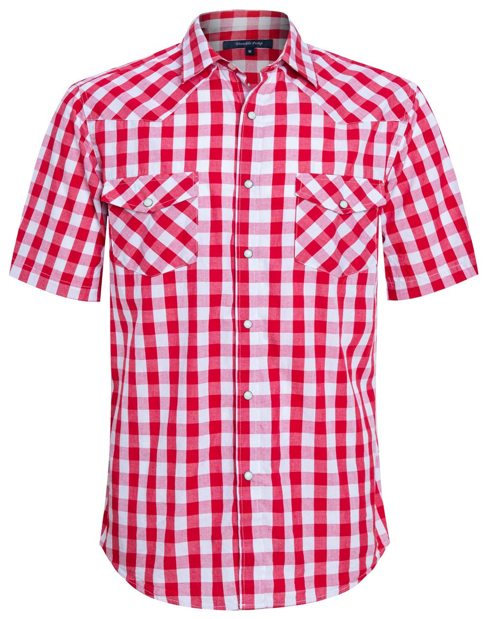 Men's Short Sleeve Western Shirts with Pearl Snap Buttons | Casual Button-Up Plaid Shirt | Regular Fit Cowboy Style | Perfect for Rodeo, Country Music Festivals & Outdoor Adventures