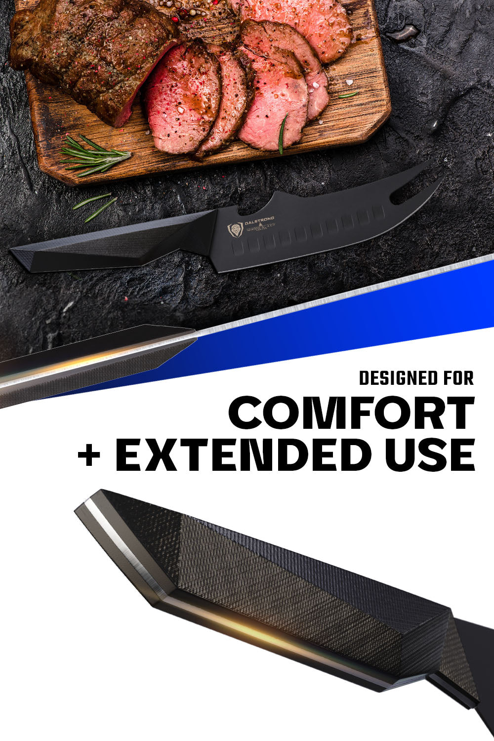Dalstrong BBQ Pitmaster Knife 6.5 Inch - Shadow Black Series Professional Chef Knife | NSF Certified | High Carbon German Steel | Perfect for Grilling, Slicing Meats & Outdoor Cooking