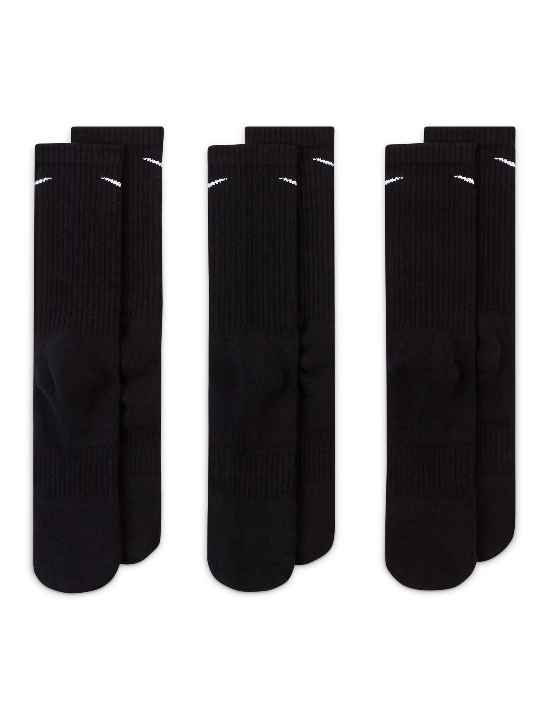 Breathable Cushioned Training Crew Socks (3 Pairs) - Black & White for Men & Women - Perfect for Running, Gym Workouts & Everyday Comfort