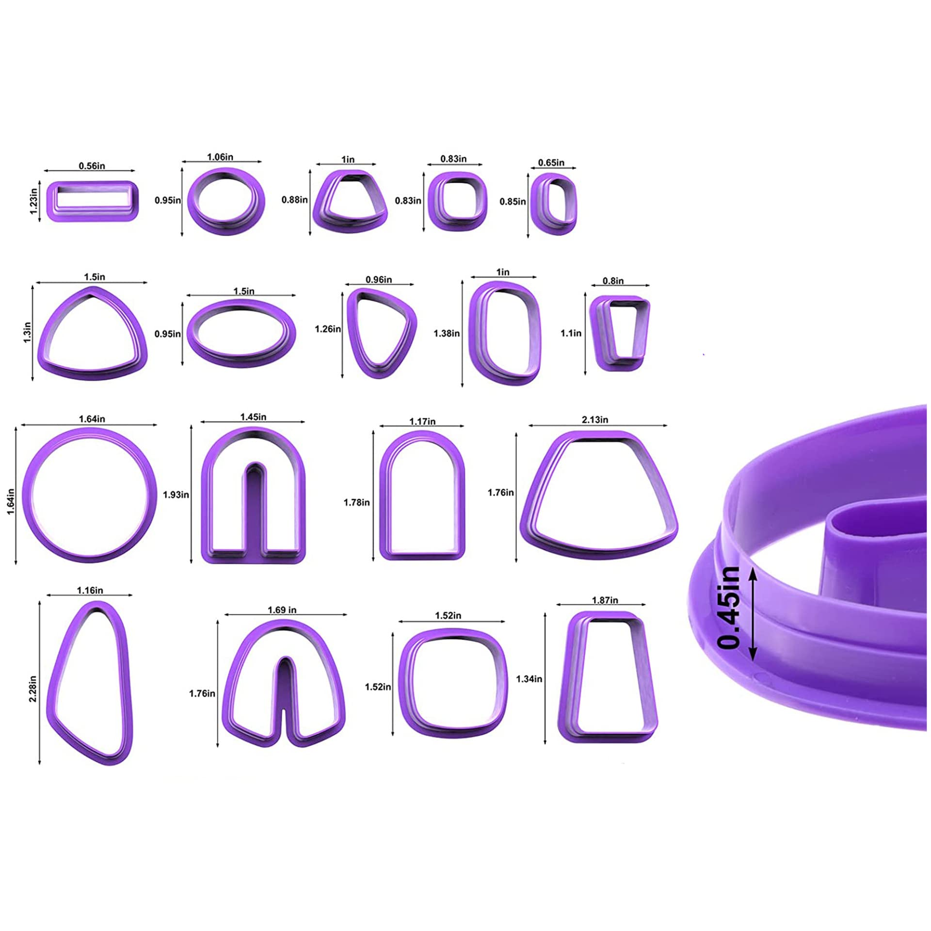 DIYOOHOMY 18 PCS Polymer Clay Cutters with Gold Foil - Geometric Circle Shape Tool Set for Making Clay Earrings & Jewelry - Perfect for DIY Crafts, Gift Making, and Home Decor Projects
