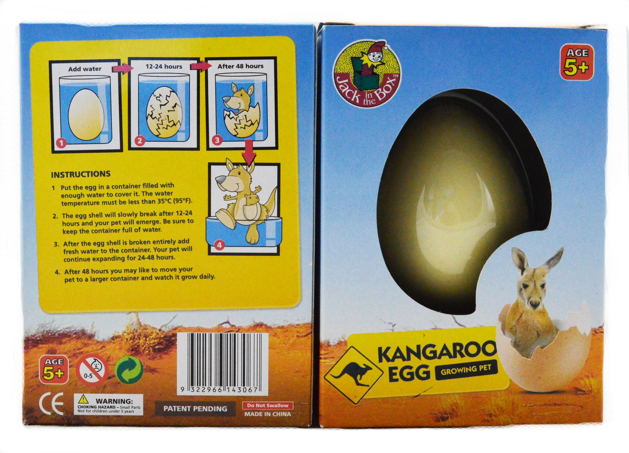 5.5cm Growing Pet Kangaroo Egg - Hatching Surprise Toy for Kids, Educational Science Experiment Gift for Boys & Girls - Perfect for Birthday Parties & STEM Learning Activities