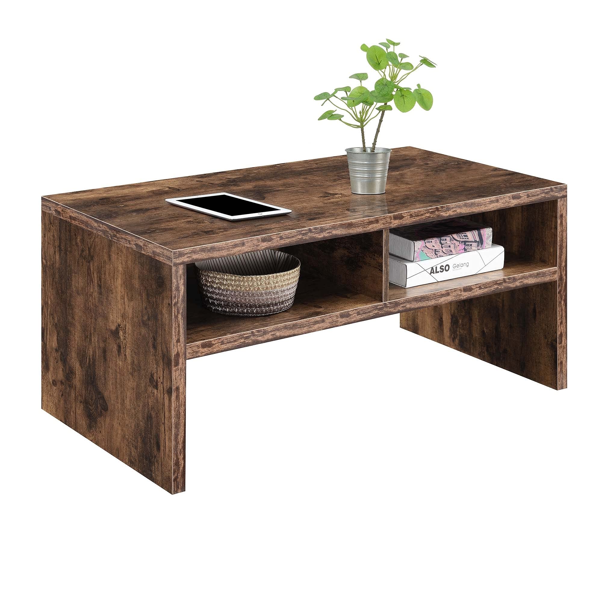 Premium Northfield Admiral Deluxe Coffee Table with Storage Shelves - Modern Living Room Centerpiece for Home Decor & Entertainment