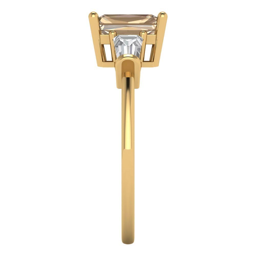 2.0ct Emerald Cut Moissanite Engagement Ring in 14k Gold for Bridal & Anniversary