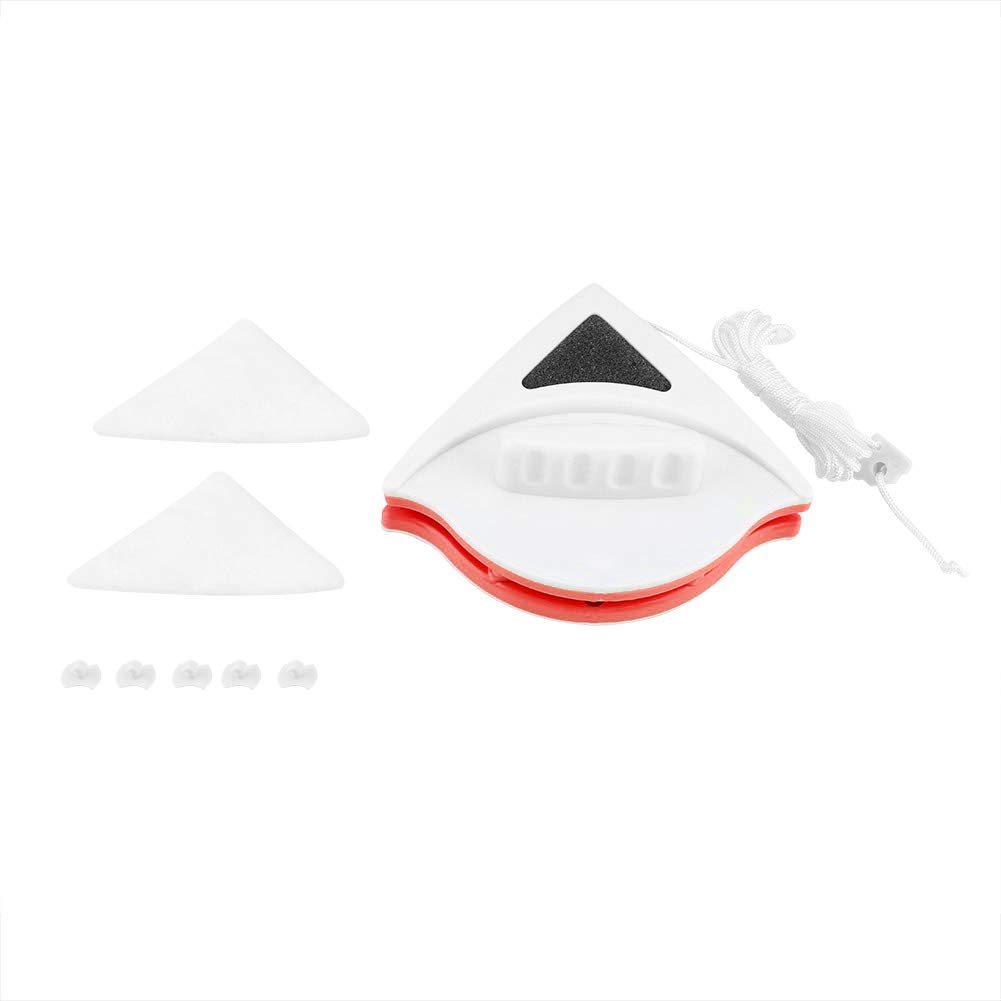 Double Sided Magnetic Window Cleaner - Triangle for High Rise & Car Glass - Red (15-24mm) - Easy Indoor/Outdoor Use