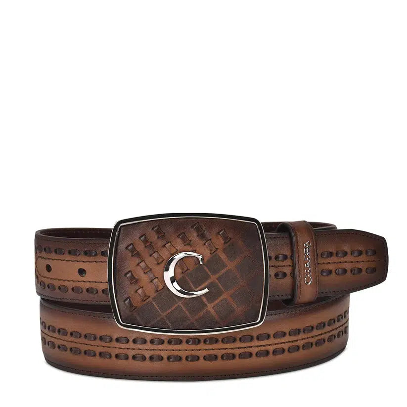 Premium Cuadra Maple Fashion Casual Cowboy Leather Belt for Men - Stylish Western Belt for Jeans, Boots & Everyday Wear