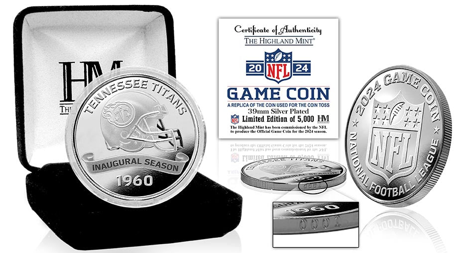 Tennessee Titans NFL 2024 Commemorative Silver Coin - Limited Edition Collectible for Football Fans & Coin Enthusiasts - Perfect for Game Day Memorabilia, Gifts, and Display Collections