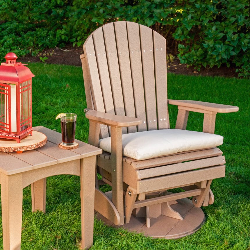 LuxCraft Recycled Plastic Swivel Glider Chair - Adirondack Style Outdoor Rocking Chair for Patio, Garden, Deck & Backyard Relaxation