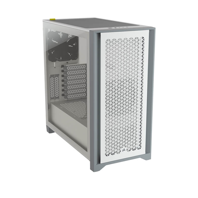 Corsair 4000D Airflow Tempered Glass Mid Tower ATX PC Case - White | High Airflow Design, Cable Management | Perfect for Gaming & Workstation Builds