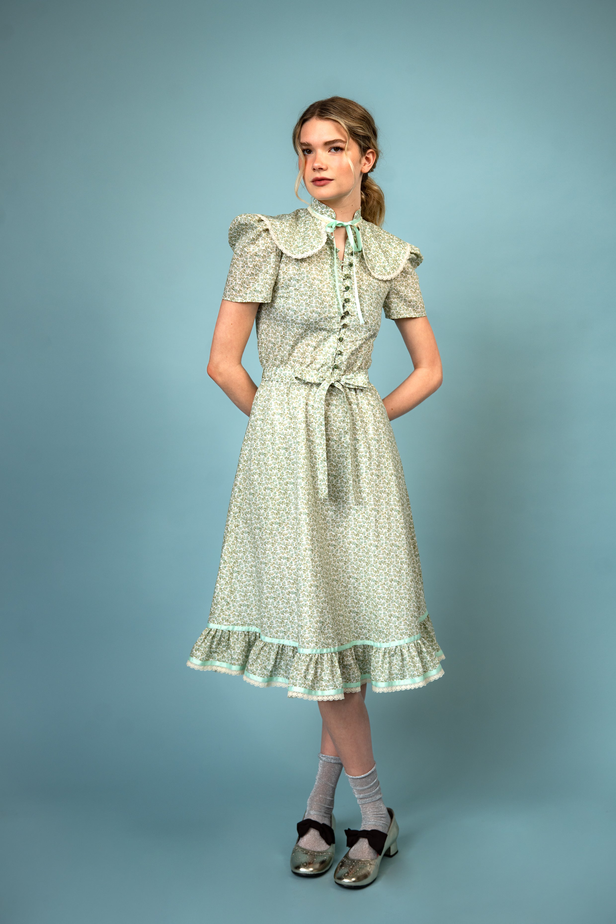 Valerie Green Dress for Women - Elegant Flowy Midi Dress for Casual Wear, Date Night & Summer Outfits