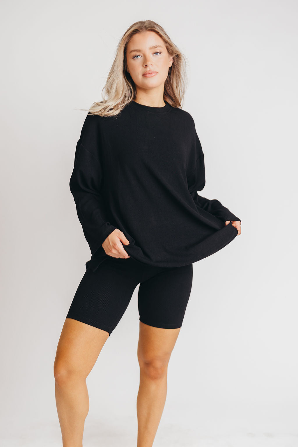 All Weekend Long Set - Black Long Sleeve Outfit for Women | Comfortable Lounge Wear for Home, Travel & Casual Outings