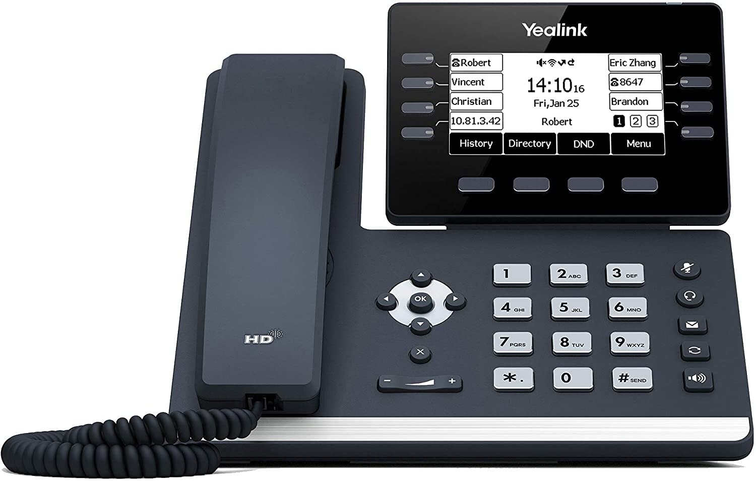 Yealink SIP-T53W Business VoIP Phone System - 4 Phone Bundle with Voicemail, Auto Attendant, Call Recording | Includes 1 Year Free TWAComm.com Service | Ideal for Office, Remote Work & Small Business Communications