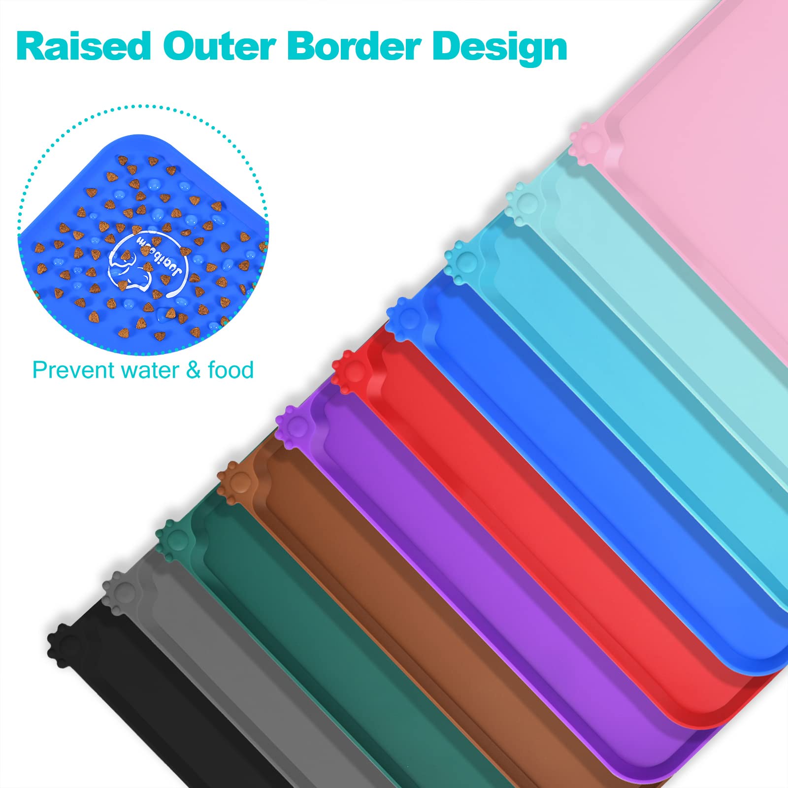 Non-Slip Silicone Pet Feeding Mat - Waterproof, Easy Clean Dog & Cat Bowl Placemat (18.5