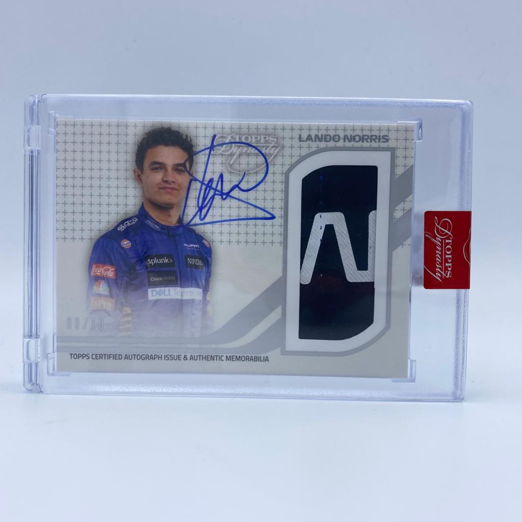 08/10 Silver Lando Norris #DAP LN Autographed Patch - Limited Edition Racing Memorabilia for F1 Fans & Collectors | Perfect for Display, Gifts, and Sports Collections