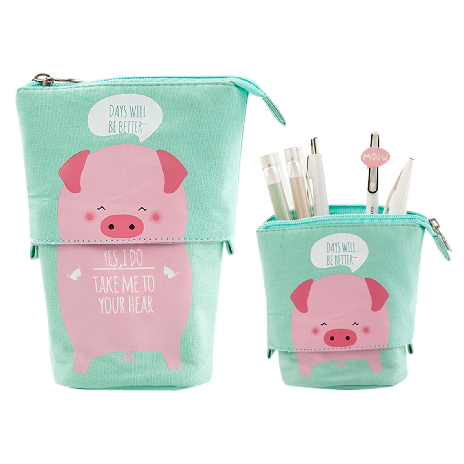 Telescopic Pen Pencil Holder - Expandable Stationery Organizer with Corduroy Stand-Up Design for School, Office & Travel