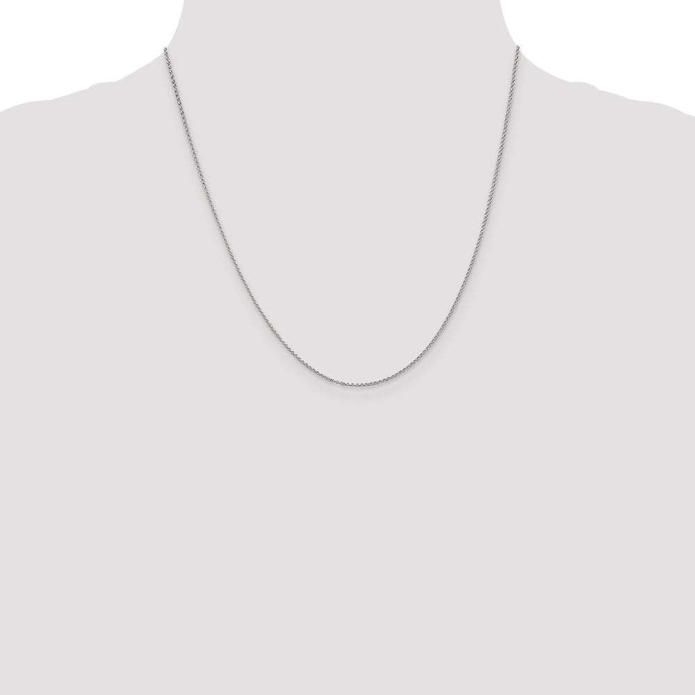 14K White Gold 1.15mm Rolo Chain Necklace for Men & Women - Diamond2Deal | Elegant Everyday Wear & Special Occasion Jewelry Gift