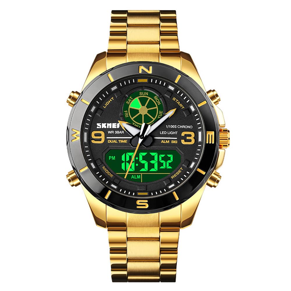 AZPINGPAN Sports Watch - Digital Analog Dual Display, Waterproof for Men | Gym & Outdoor
