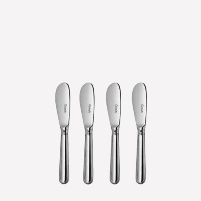 Christofle Albi Set of 4 Silver Plated Butter Knives - Elegant Flatware for Fine Dining & Special Occasions