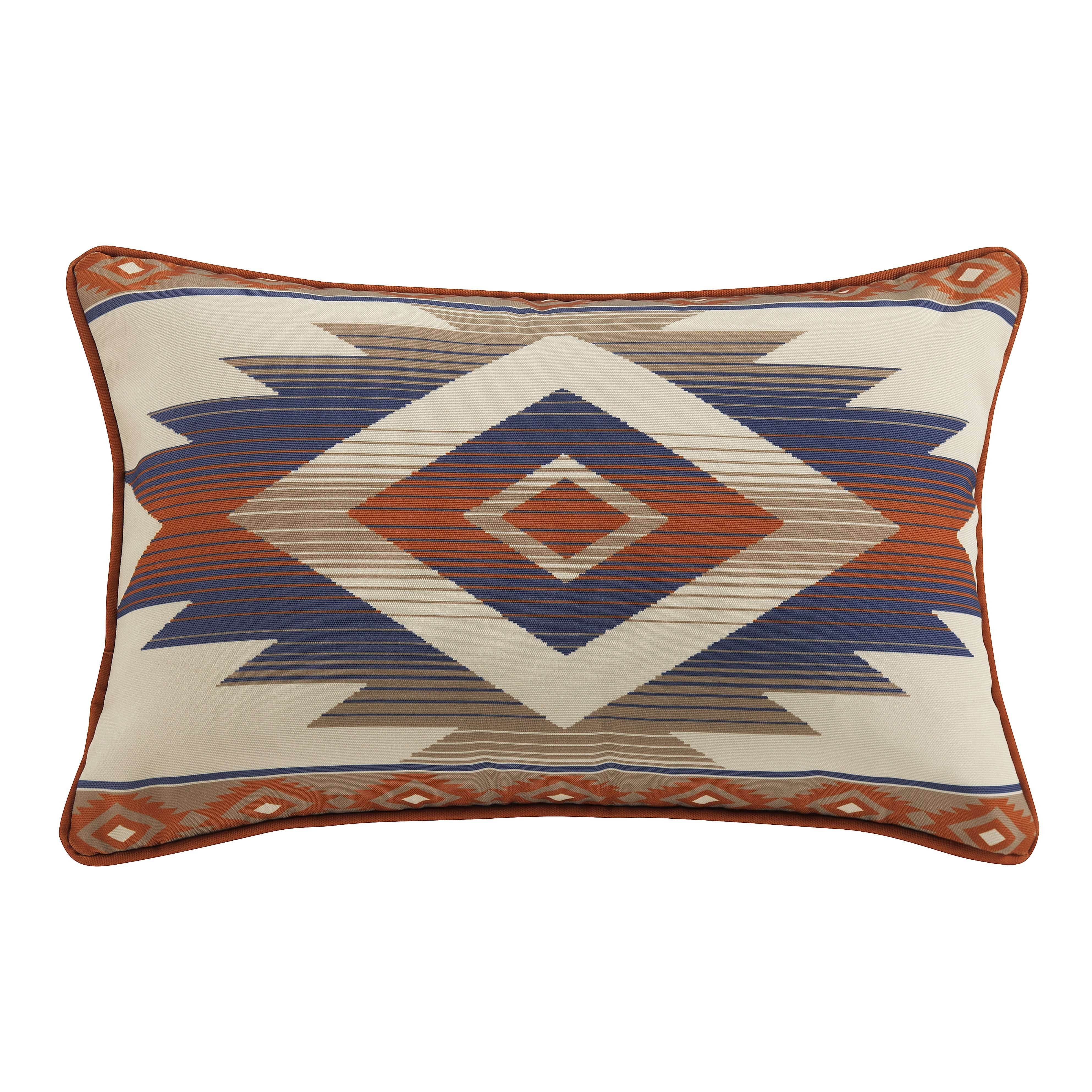 Blue Aztec Print Decorative Throw Pillow Covers - Soft Indoor/Outdoor Cushion for Sofa, Bed, Patio & Porch - Boho Chic Home Decor Accent