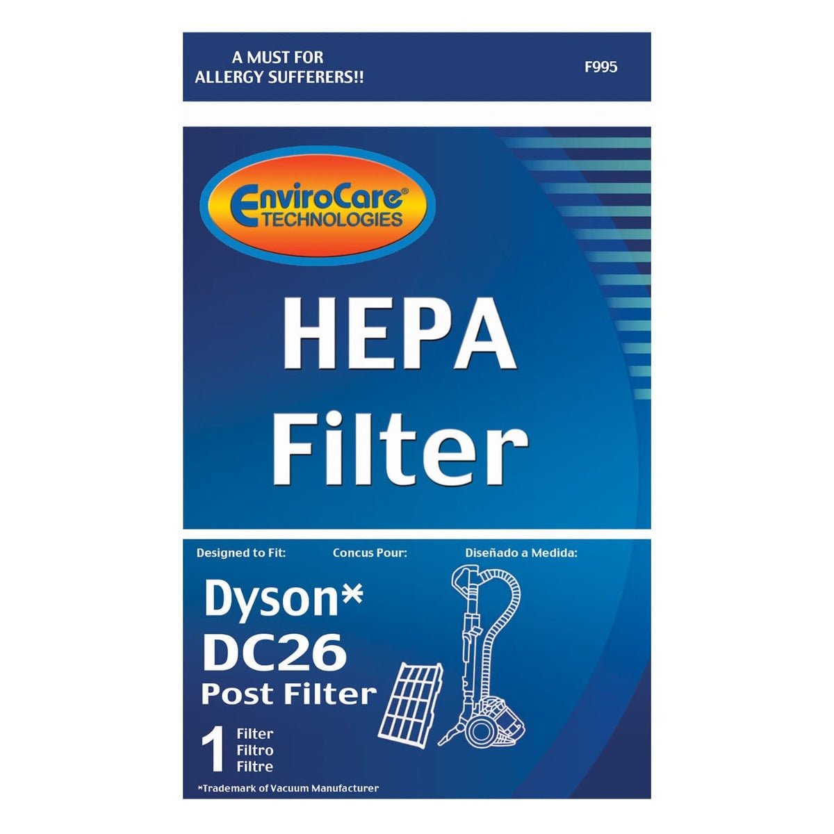 EnviroCare Dyson DC26 Pre Motor Vacuum Replacement Filter (F979) - Compatible with Dyson DC26 Series - Perfect for Pet Hair, Allergens & Dust Removal in Homes & Offices