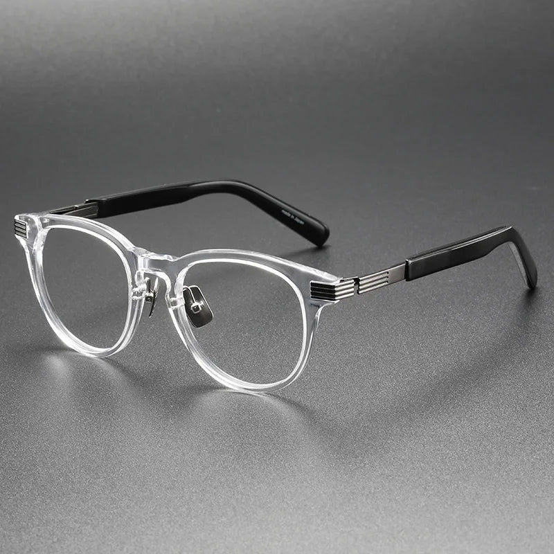 Aimee Unisex Full Rim Round Acetate Eyeglasses 12011 - Stylish & Durable Eyewear for Men & Women - Perfect for Reading, Work & Everyday Fashion