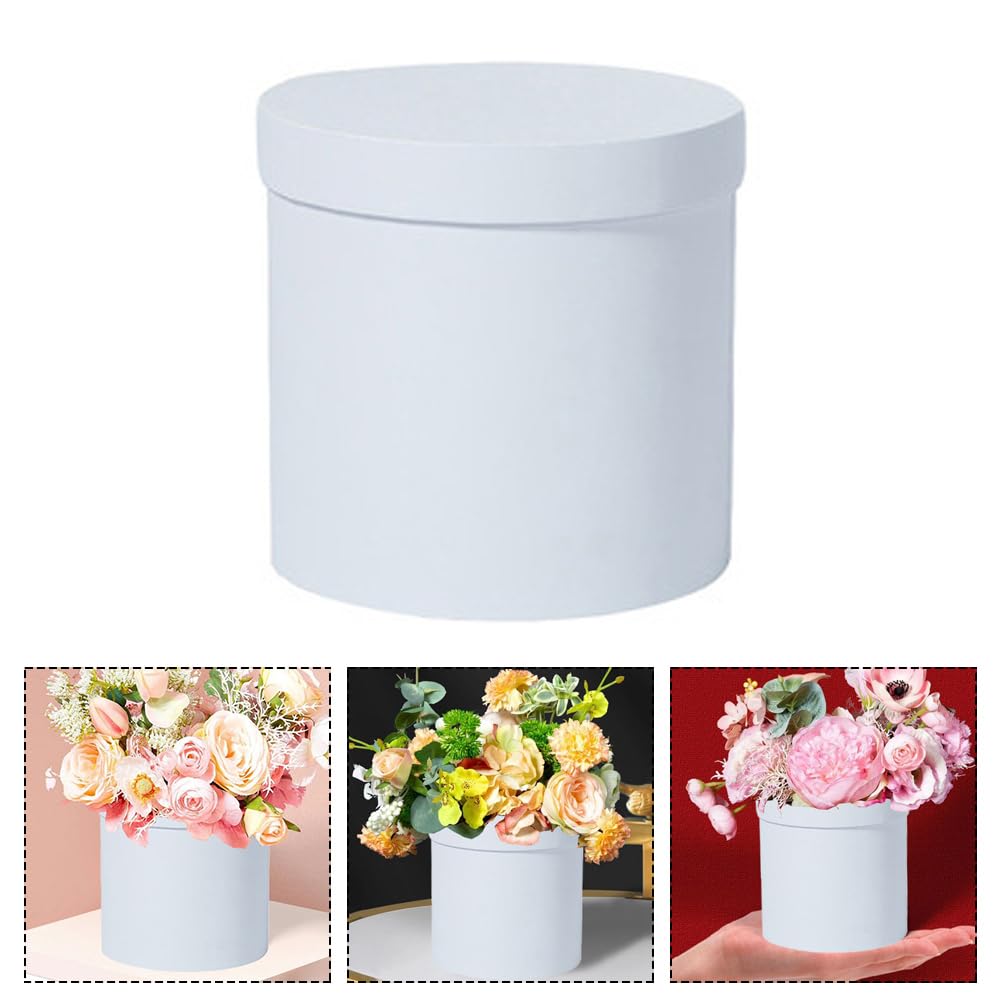 COHEALI 2-Piece Rose Floral Gift Box Set - White Cardboard Bouquet Holder, Wedding Favor Bags, Dollhouse Decor & Office Organizer | Perfect for Bridal Showers, Home Decor, and Floral Arrangements