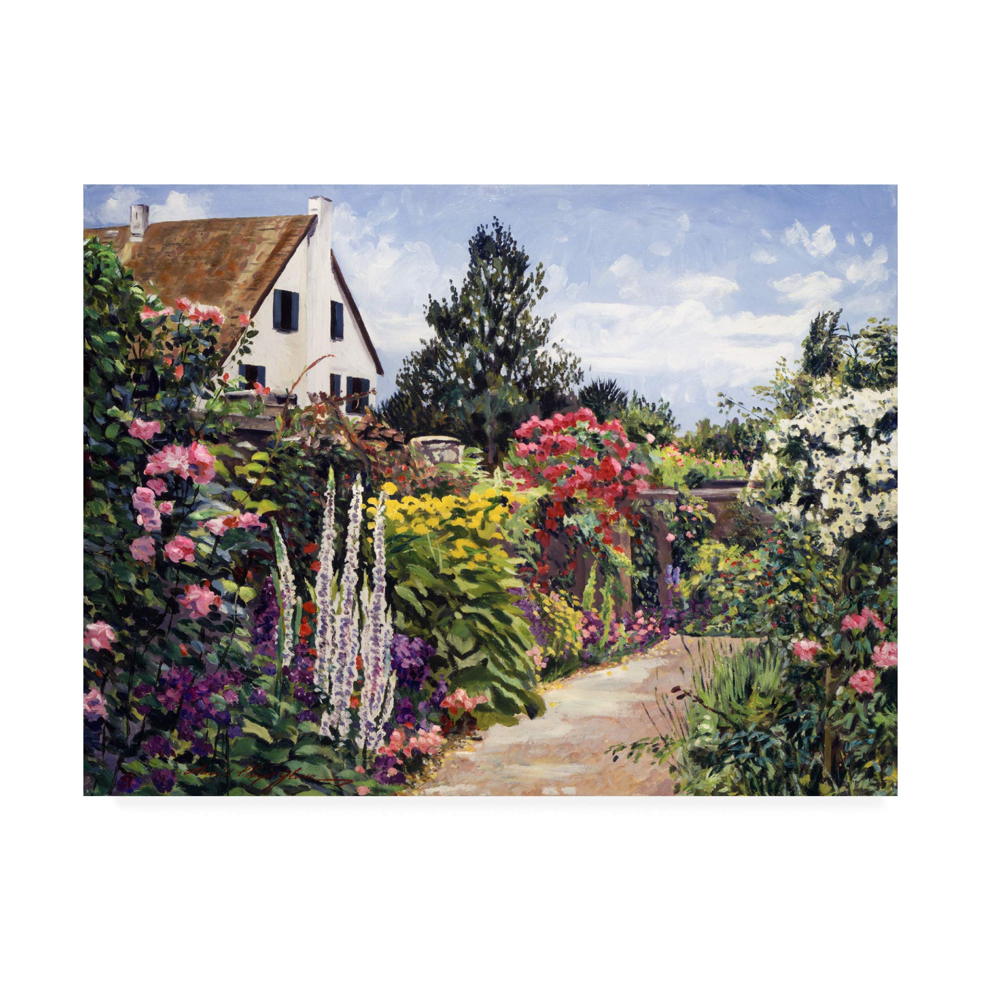 David Lloyd Glover Rose House Garden Wall Art Print - 35x47 Inches, Premium Fine Art Decor for Living Room, Bedroom & Office