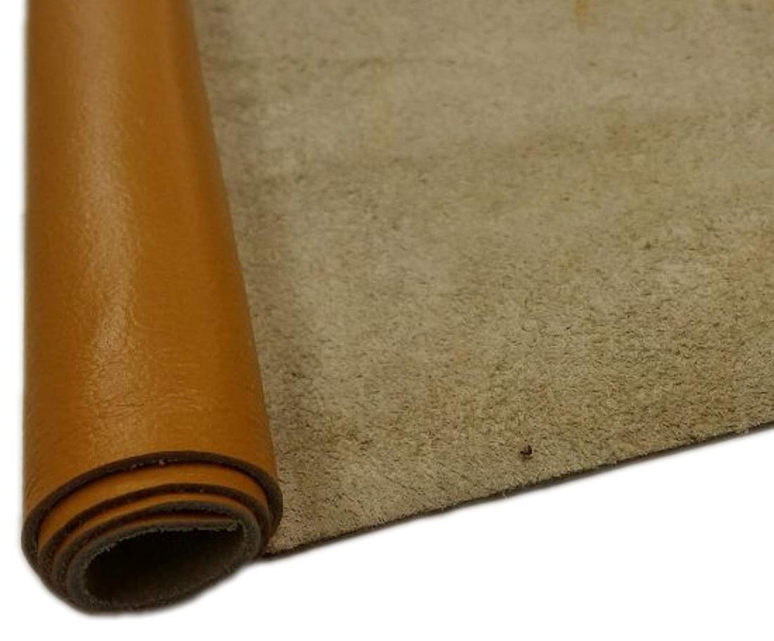Premium REED Leather Cow Hides - 40 Sq Ft Natural Light Brown Genuine Leather for DIY Crafts, Upholstery & Furniture Making - Perfect for Handbags, Jackets, Home Decor Projects
