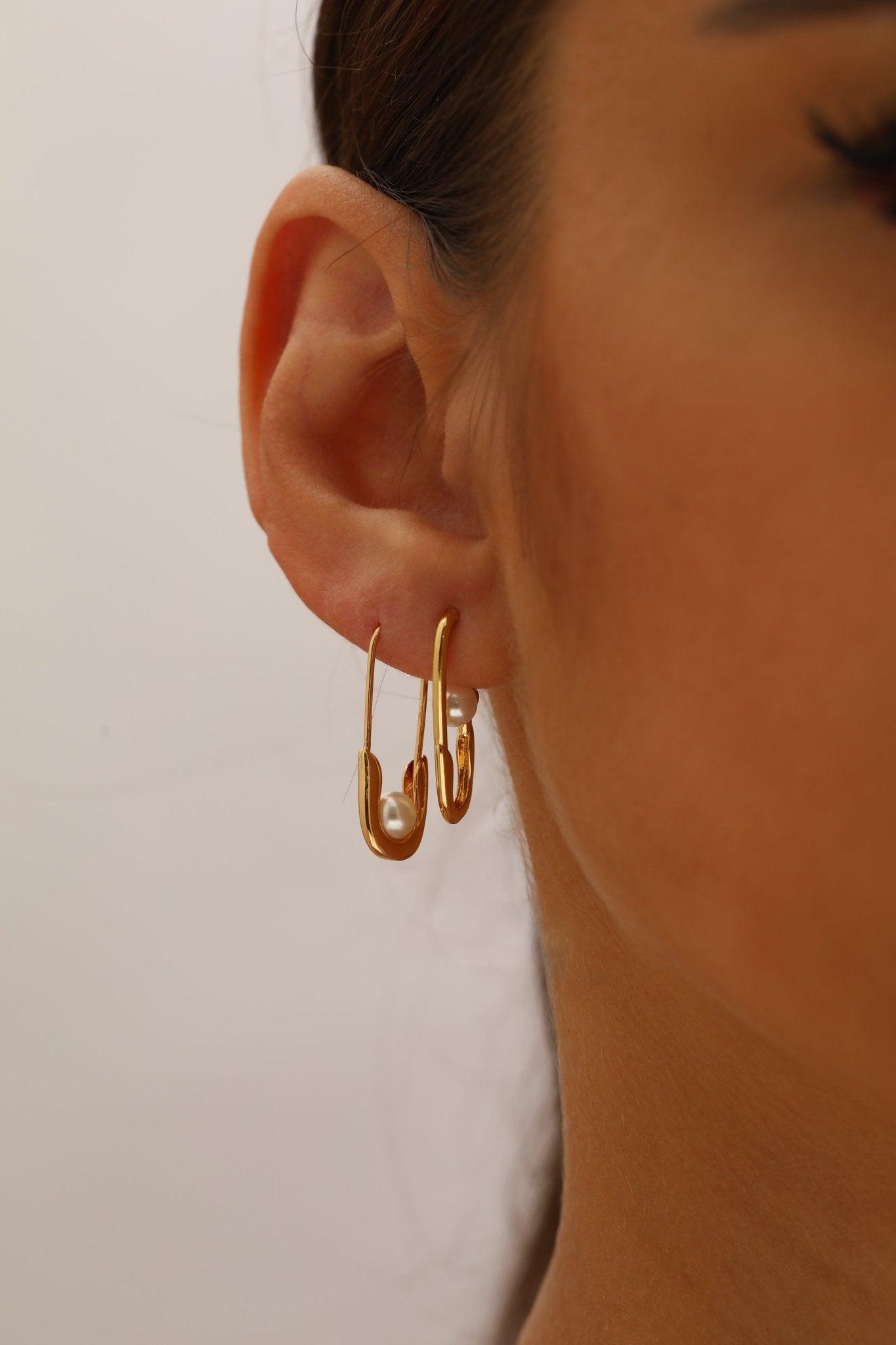 Mini Safety Pin Earrings - Tiny Gold & Silver Stud Earrings for Women | Hypoallergenic & Lightweight | Perfect for Daily Wear, Gifts & Punk Fashion
