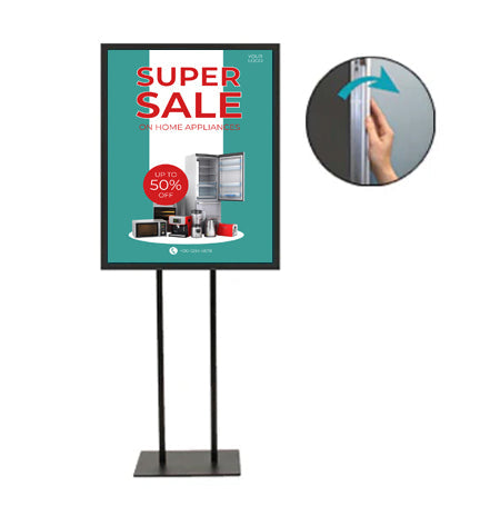 Double Pole Floor Stand 18x36 Sign Holder | 1 1/4