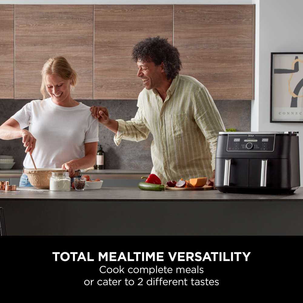 Ninja Foodi Max XXXL Dual Zone Air Fryer - Large Capacity 10.5 QT Air Fryer Oven with 2 Independent Baskets, Digital Controls for Healthy Cooking - Perfect for Family Meals, Parties & Meal Prep