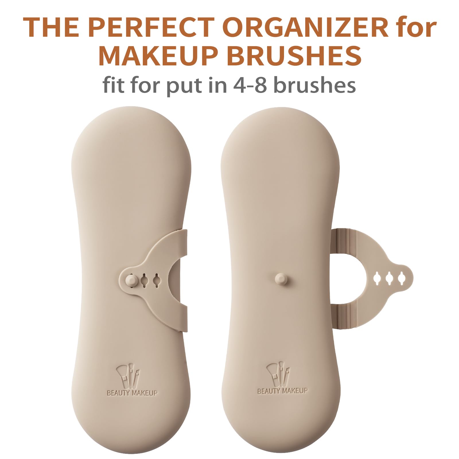Portable Silicone Travel Makeup Brush Holder - Anti-Slip Cosmetic Brush Organizer with Soft Case for On-the-Go Beauty | Perfect for Travel, Gym & Daily Makeup Routine