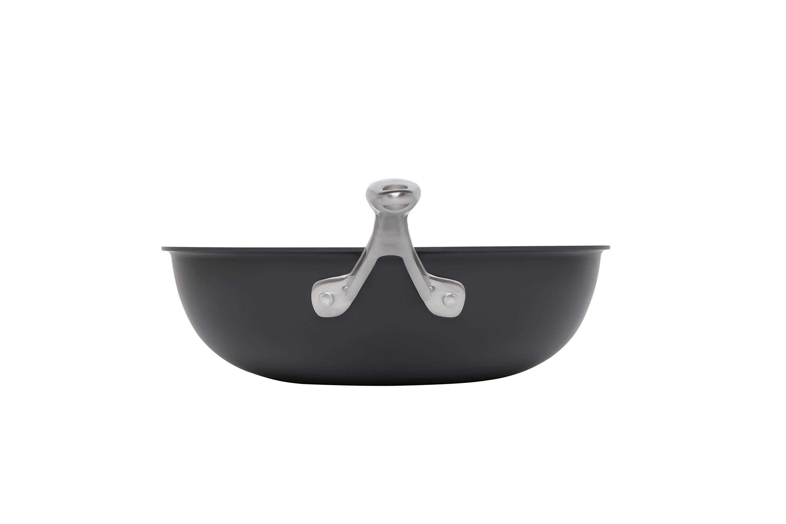 Stanley Rogers Professional 12-Inch Induction Compatible Wok Pan - Heavy Duty Stainless Steel Stir Fry Pan with Cool-Touch Handle - Perfect for Asian Cooking, Sautéing & High Heat Stir Frying (Silver/Black)