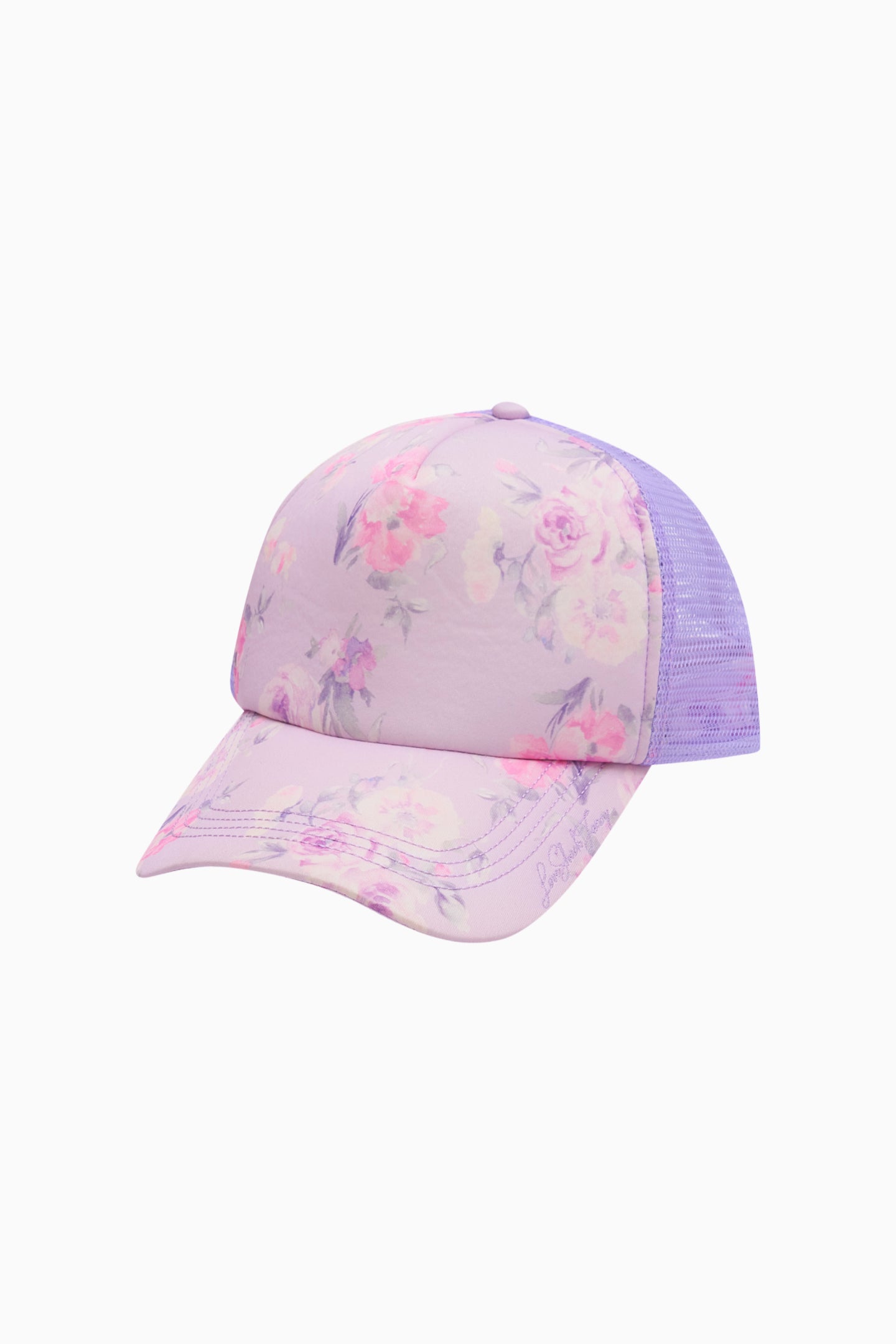 Joni Fragrance Print Trucker Hat - Hibiscus Floral Design, Adjustable Snapback Cap for Women & Men - Perfect for Outdoor Activities, Music Festivals & Summer Fashion
