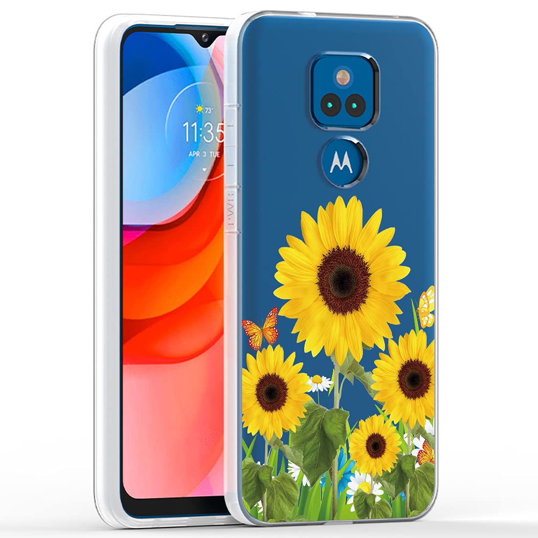 Shockproof Floral TPU Case for Motorola Moto G Play 2021 - Slim Clear Protective Cover with Sunflower Design | Perfect for Daily Use, Outdoor Activities & Travel Protection