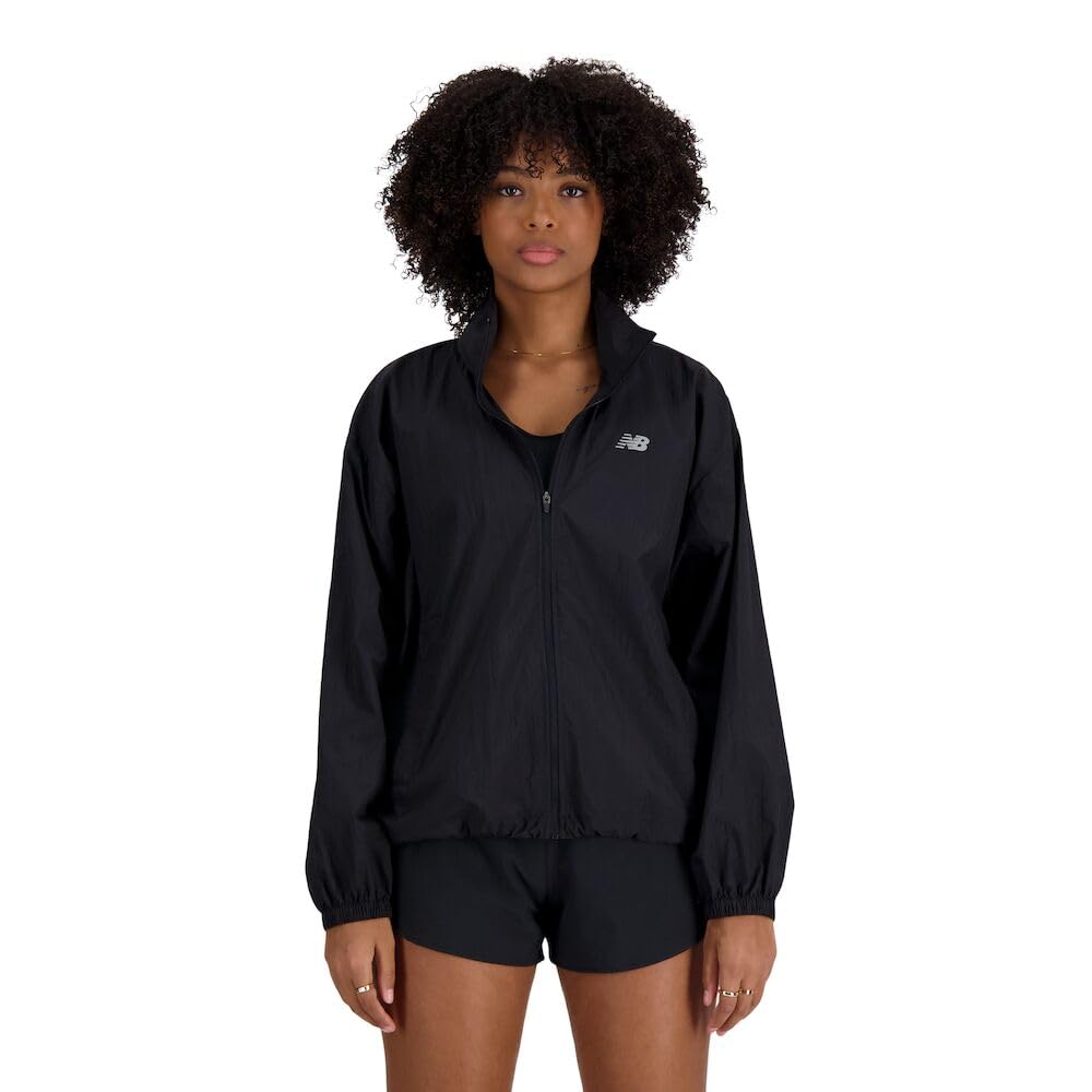 New Balance Women's Lightweight Packable Jacket - Water-Resistant Windbreaker for Running, Hiking & Outdoor Activities