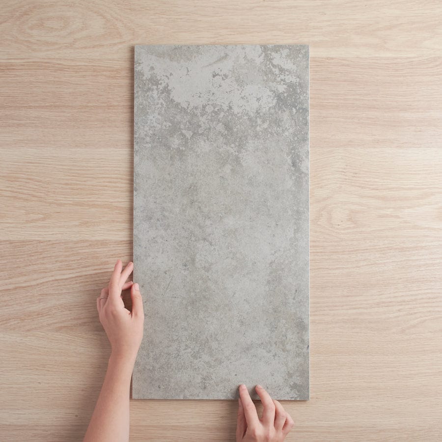 Windsor Matte Grey Concrete Look Tile - Premium Porcelain Floor and Wall Tiles for Modern Home, Office & Commercial Spaces - Waterproof, Durable & Easy to Clean