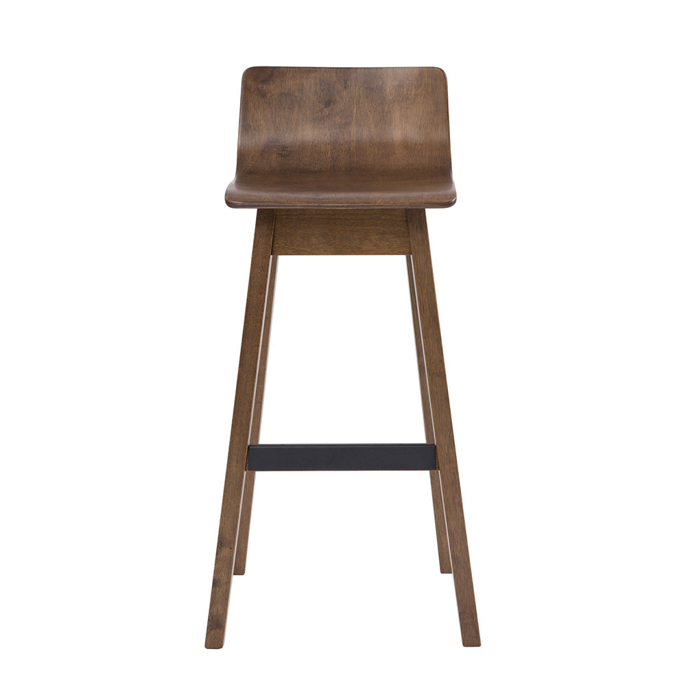 AVA Modern Walnut Wood Bar Stool - Adjustable Height Counter Stool for Kitchen Island, Breakfast Bar & Home Decor