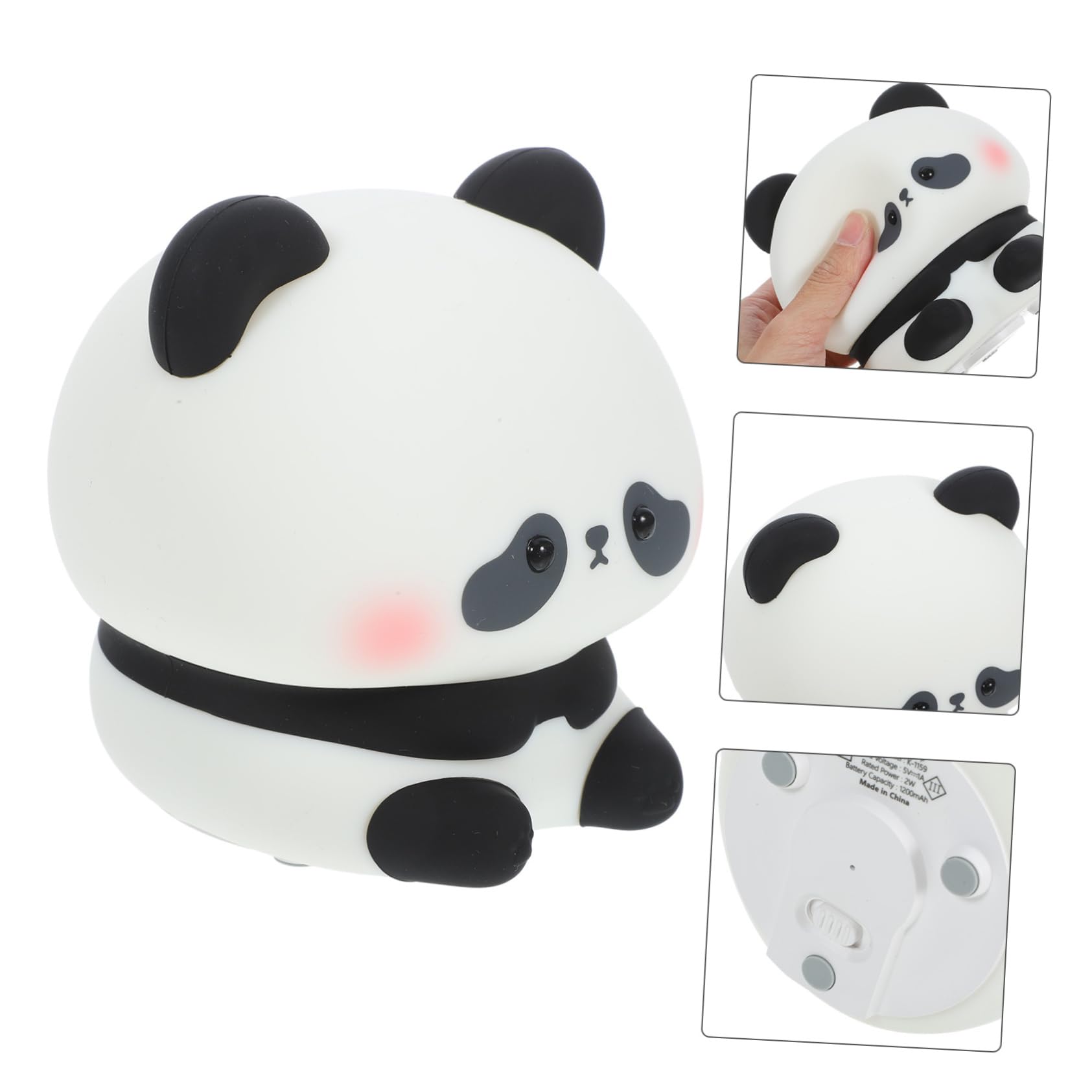PRETYZOOM Adorable Panda Night Light - Soft Silicone Touch Control Dimmable Desk Lamp for Kids Bedroom, Nursery, Office | Cute Nightlight for Sleep, Reading & Decor