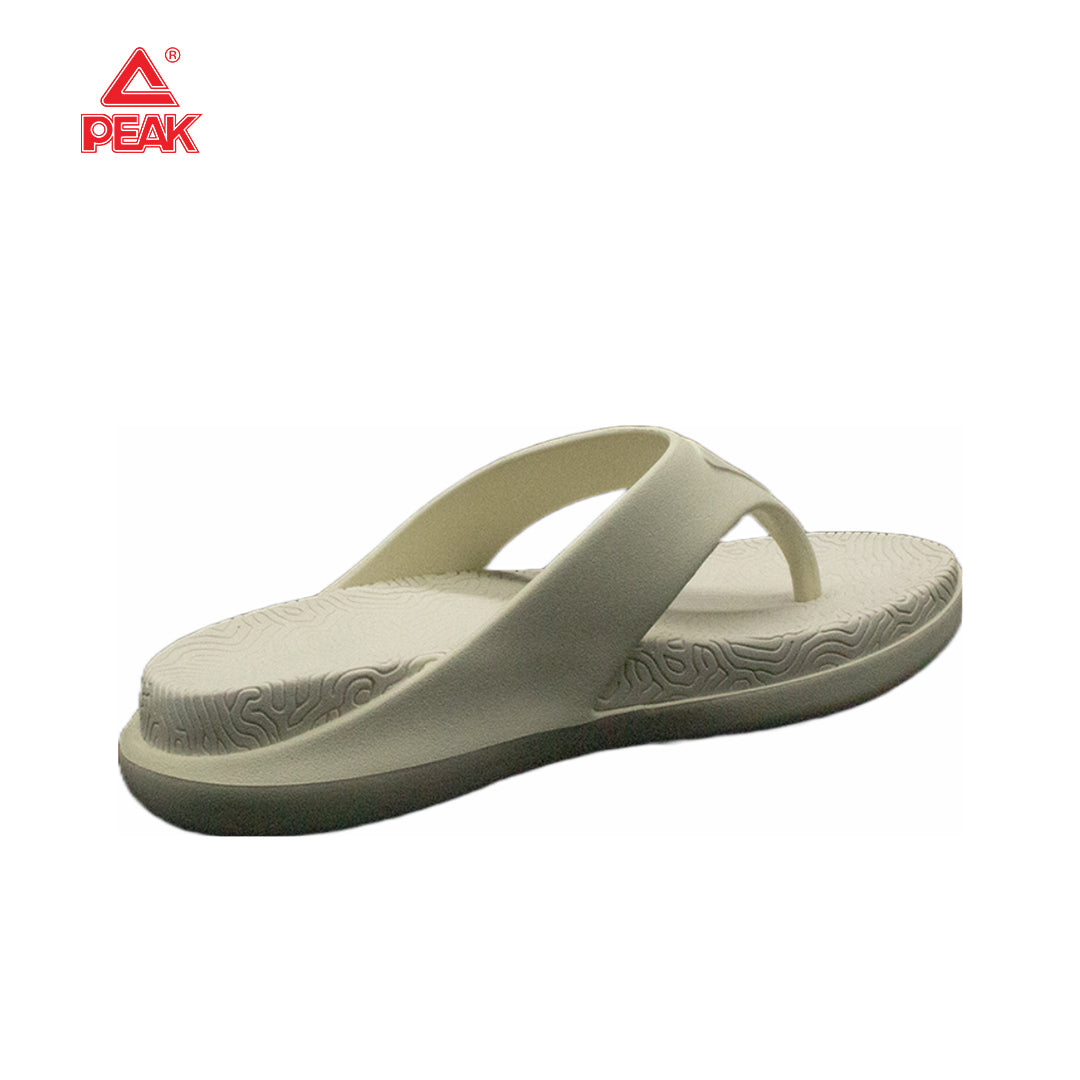 PEAK Men's Taichi Flip Flops - Comfortable Canvas Sandals for Men, Breathable Summer Slippers with Arch Support - Perfect for Beach, Pool, Yoga and Casual Wear (White)