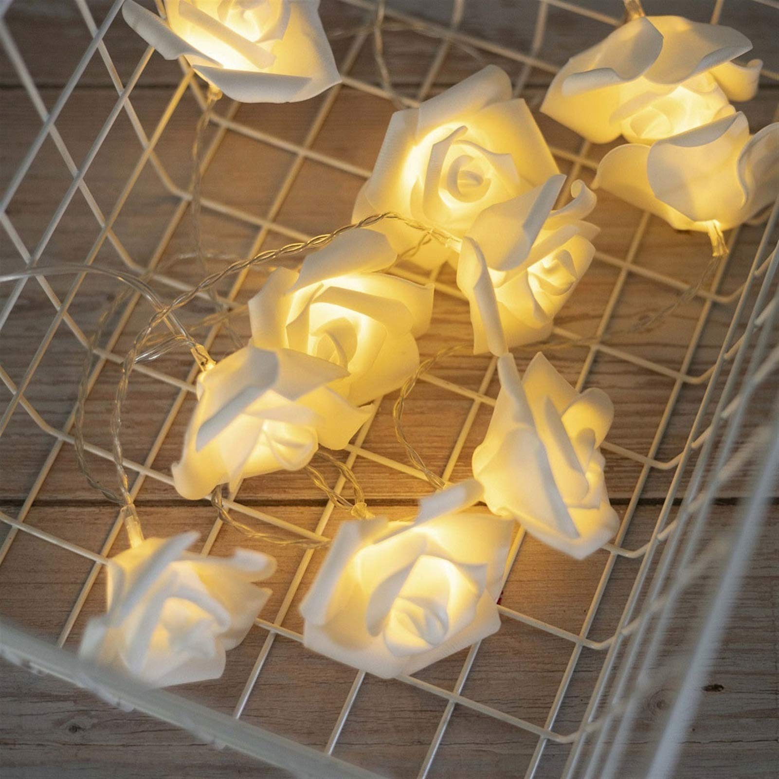 LED Rose String Lights - Battery Operated Indoor/Outdoor Decorative Lights for Patio, Garden, Holiday & Wedding Decor | Waterproof Fairy Lights for Romantic Ambiance, Party & Christmas Decorations
