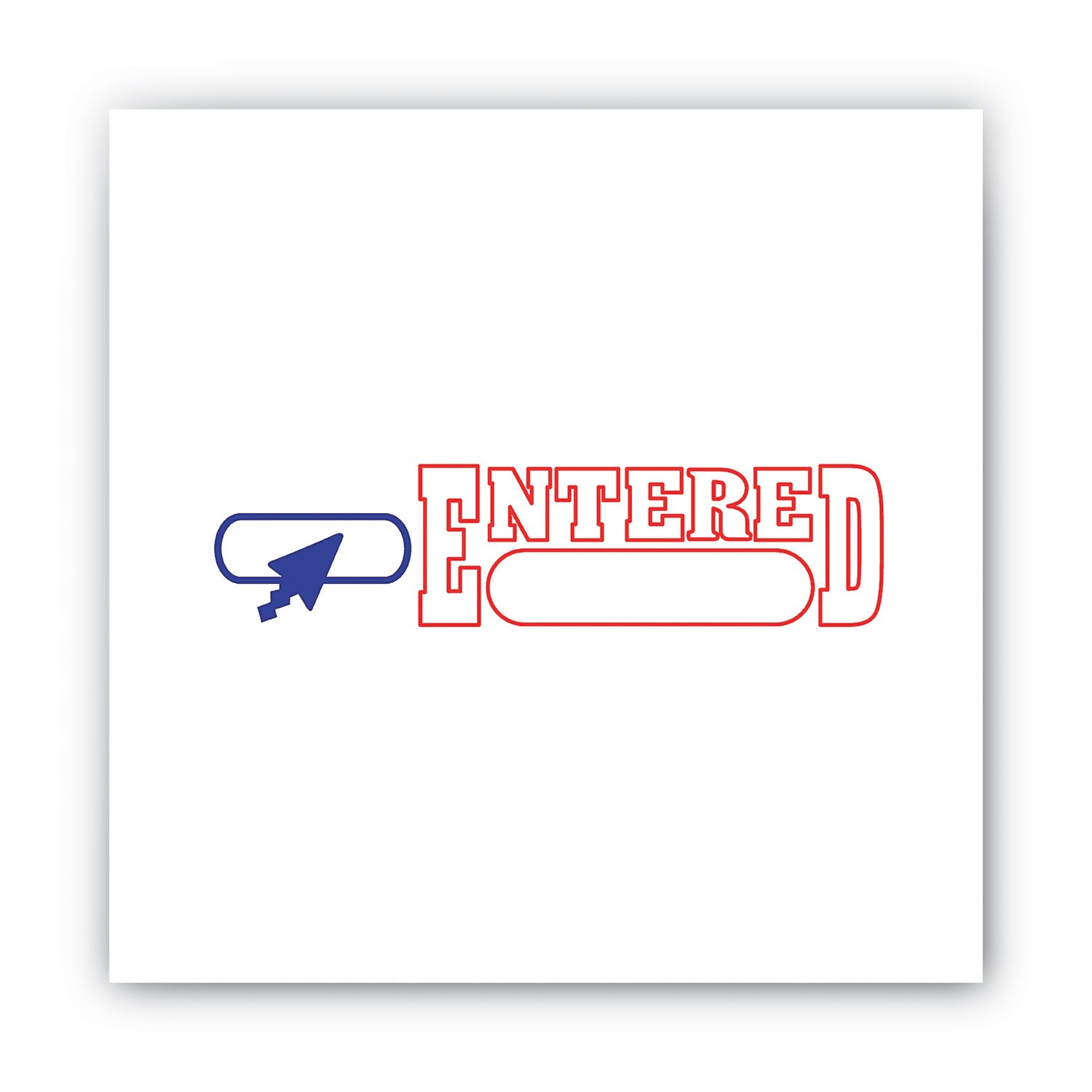 ACCUSTAMP2® Pre-Inked Shutter Stamp - Red & Blue 'ENTERED' Text (1.63