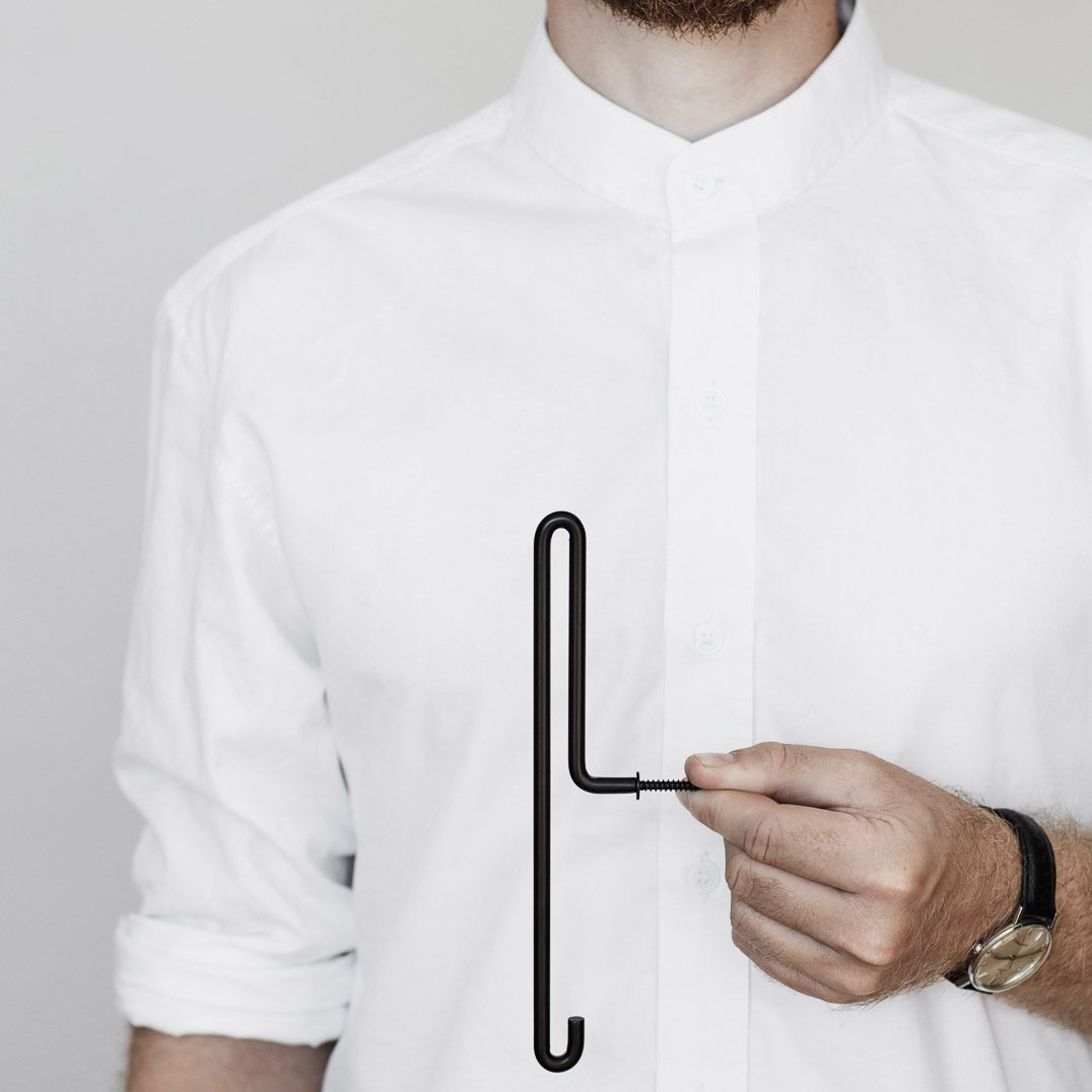 MOEBE Large Black Wall Hook - Modern Minimalist Hooks for Hanging Coats, Hats, Bags & Home Decor - Perfect for Entryway, Bedroom, Bathroom & Office Organization