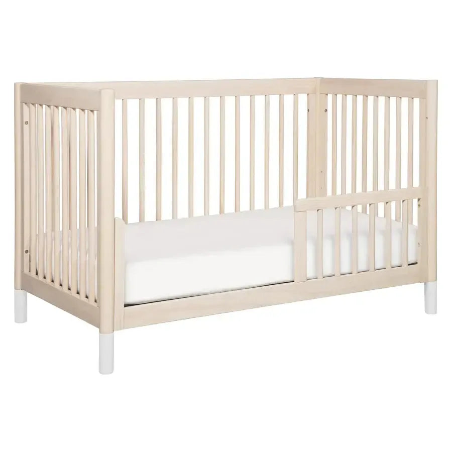 Babyletto Gelato 4-in-1 Convertible Crib - Washed Natural & White Feet | Safe & Stylish Nursery Furniture for Newborn to Toddler | Perfect for Modern Baby Rooms & Daycare Centers