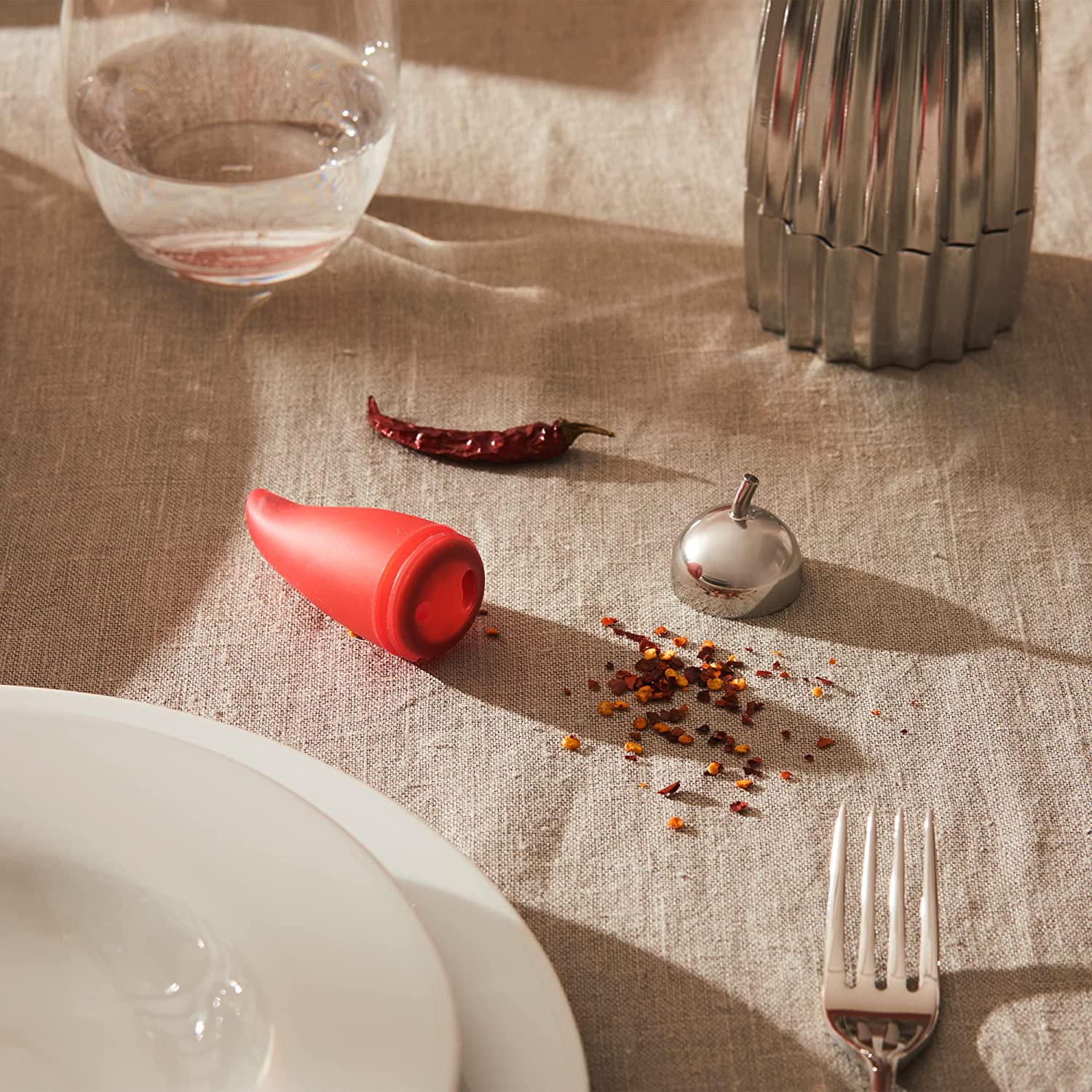 Alessi Piccantino Chili Cruncher - Premium Stainless Steel Garlic Press & Chili Crusher for Cooking - Perfect for Italian Cuisine, Pasta, Pizza & Spicy Dishes