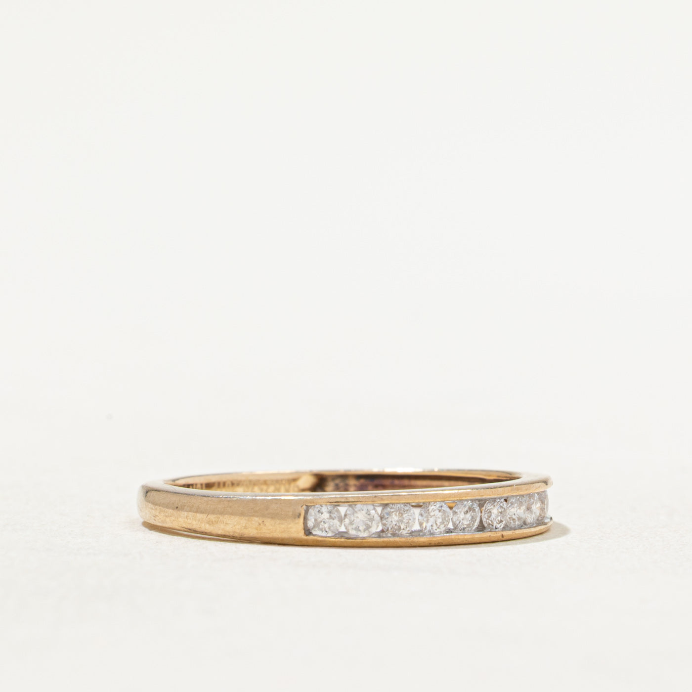 Channel Set Semi Eternity Diamond Wedding Band - 0.20ctw Round Cut Diamonds in 14K White Gold, Size 6.5 | Perfect for Anniversary Gifts, Bridal Jewelry & Special Occasions