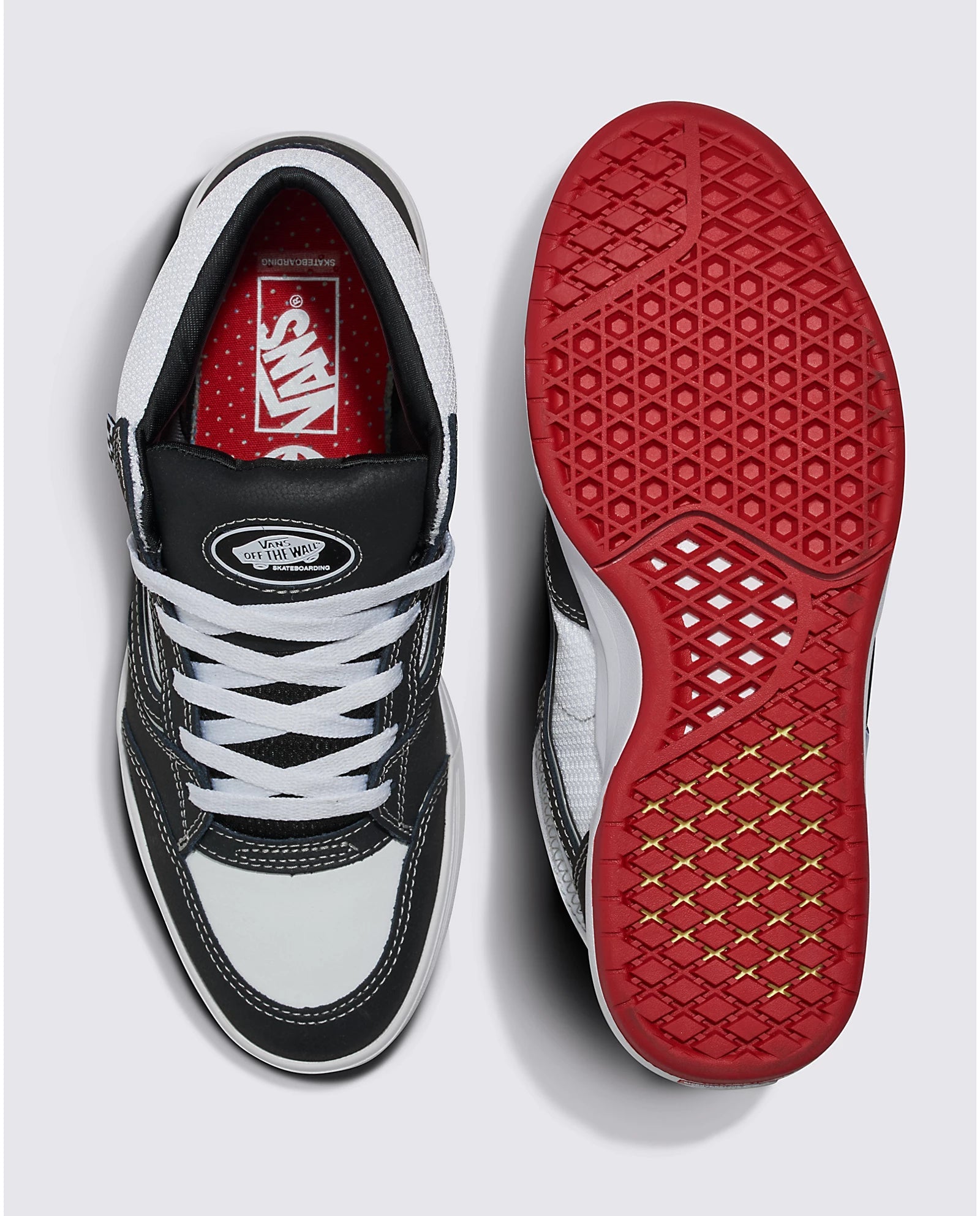 VANS Skate Zahba Mid Shoes for Men & Women - Black/White/Red Skateboarding Sneakers | Durable Canvas & Vulcanized Rubber for Street Style & Skate Park Performance