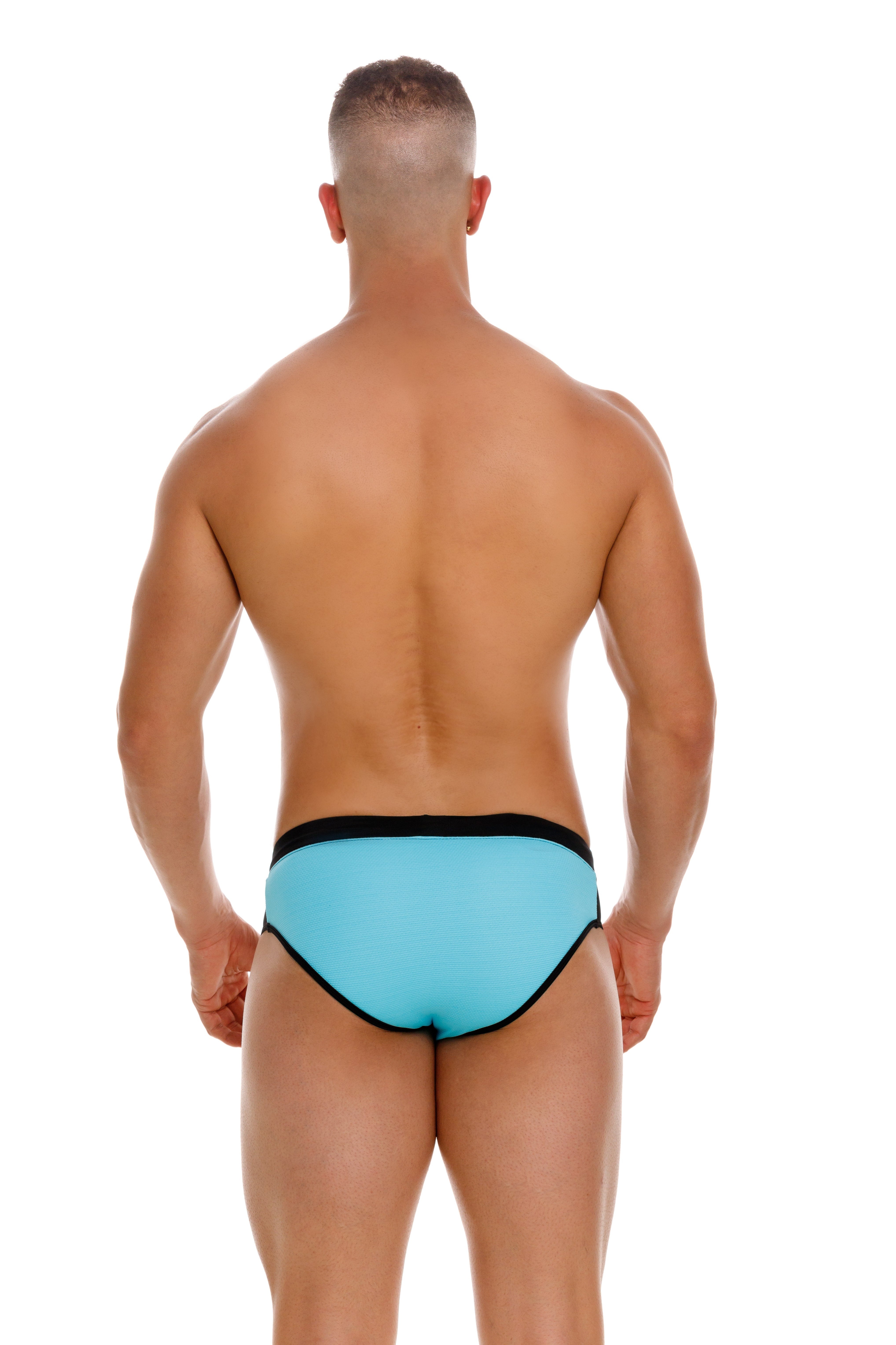 JOR Heat Swim Brief - Blue with Mesh Side Panels - Comfortable & Stylish Men's Swimwear for Beach, Pool & Water Sports