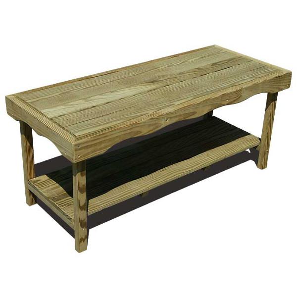 Treated Pine Coffee Table - Rustic Wooden Coffee Table for Living Room, Patio & Outdoor Use - Durable & Stylish Home Decor