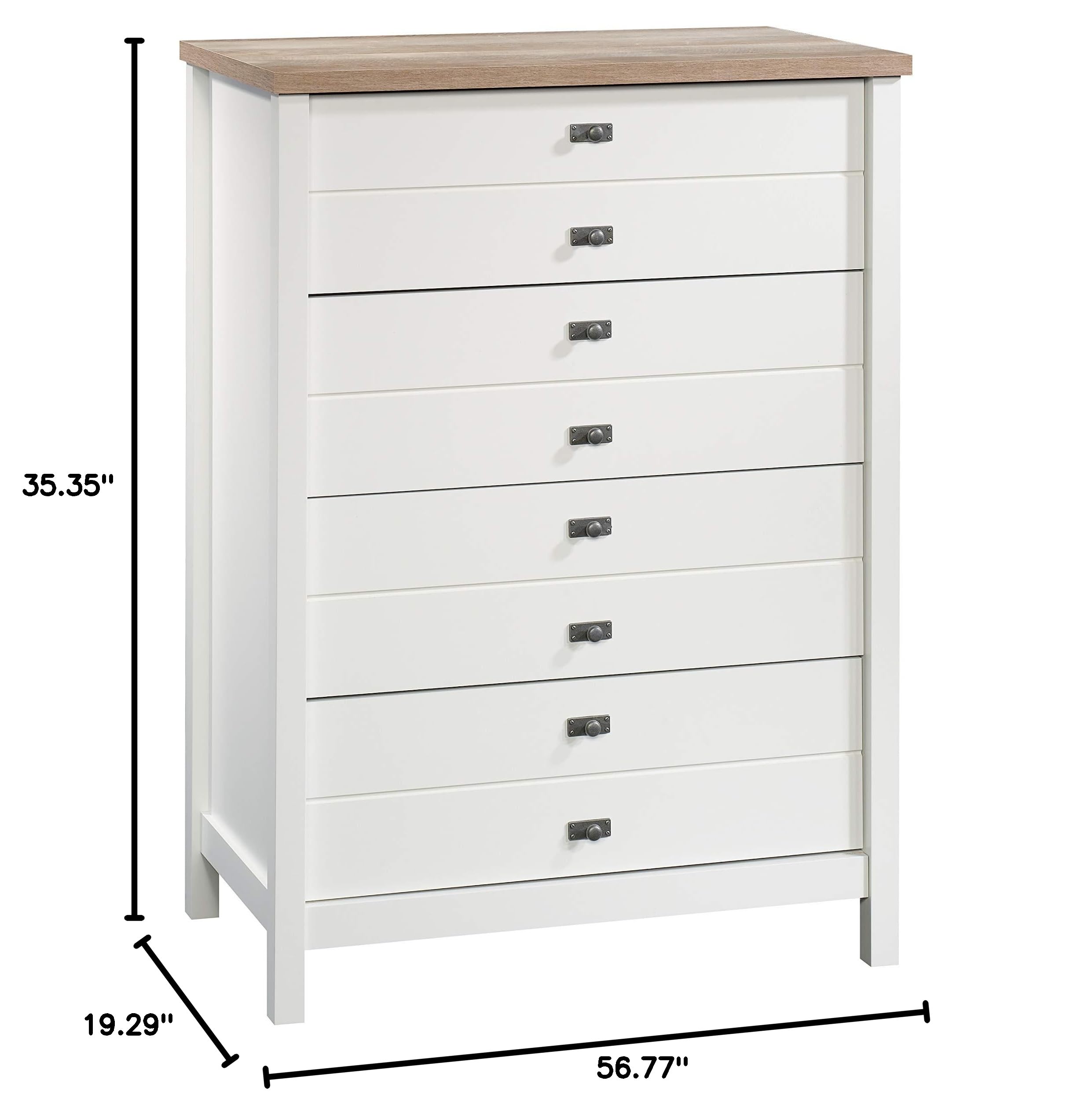 Sauder Cottage Road Dresser and 4-Drawer Chest - Soft White Finish, 56.77
