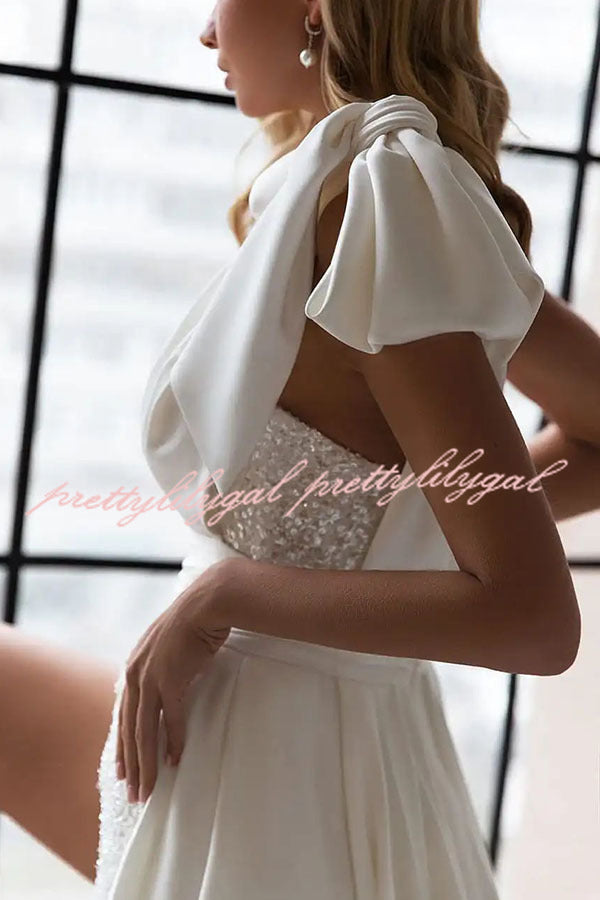 Sparkling Sequin One Shoulder Long Gown with Pockets - Elegant Prom, Evening Party & Formal Dress for Women - Perfect for Weddings, Galas & Special Occasions